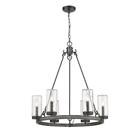 Marlow 6 Light Outdoor Pendant, Ashen Barnboard And Seedy